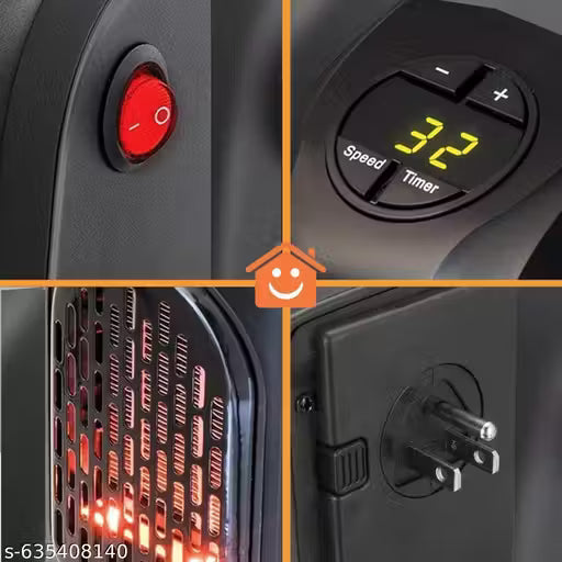 Small Electric Handy Room Heater Compact Plug-in